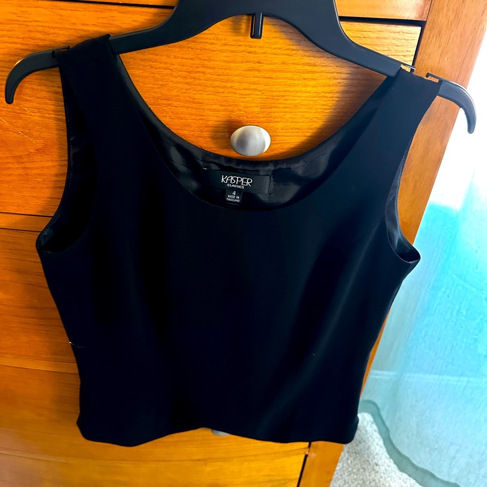 ❤️ Kasper women’s sz 4, lined black tank,worn once dressy,pair w slacks/skirts